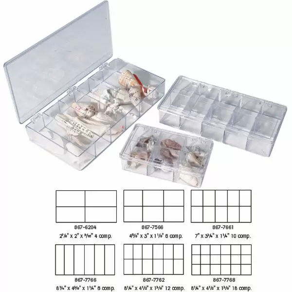 Crystal Clear Polystyrene Storage Boxes With Dividers