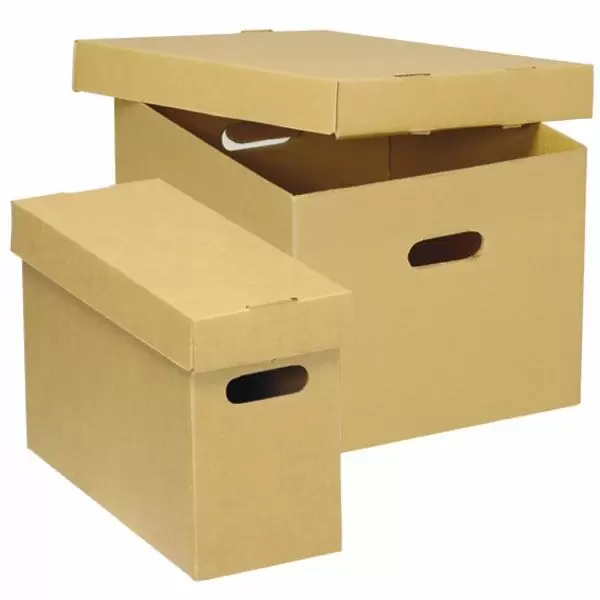 7 Record Storage Box, Corrugated Cardboard