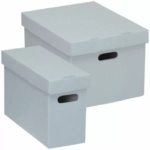 Archival Record Storage Cartons, Blue/Gray Acid Free Corrugated filing
