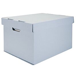 Textile storage boxes manufactured from sturdy, acid free, lignin free  blue/grey corrugated board. - Preservation Equipment Ltd