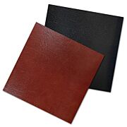 Gloss Faux Leather swatches in Brown and Black for bookbinding, custom box or enclosure making.