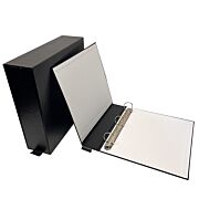 Perma/Dur Archival Black Binders and Case, open and closed