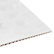White Corrugated Backing Board closeup showing c-flutes