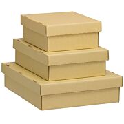 Archival Tan Corrugated Short Lid Boxes