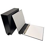 Perma/Dur Archival Black Binders and Case, open and closed