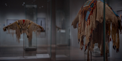 museum exhibit and display Museum exhibit with ritual garments on display